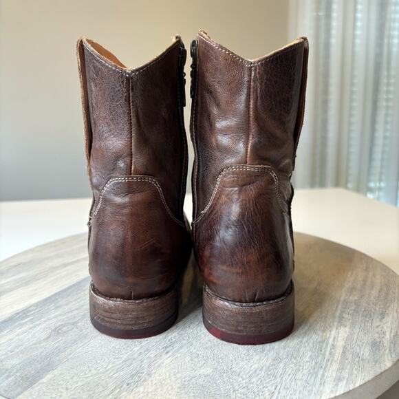 Bed Stu Women's Distressed Brown Leather Western Ankle Boots Booties US Size 6.5 - Picture 7 of 12